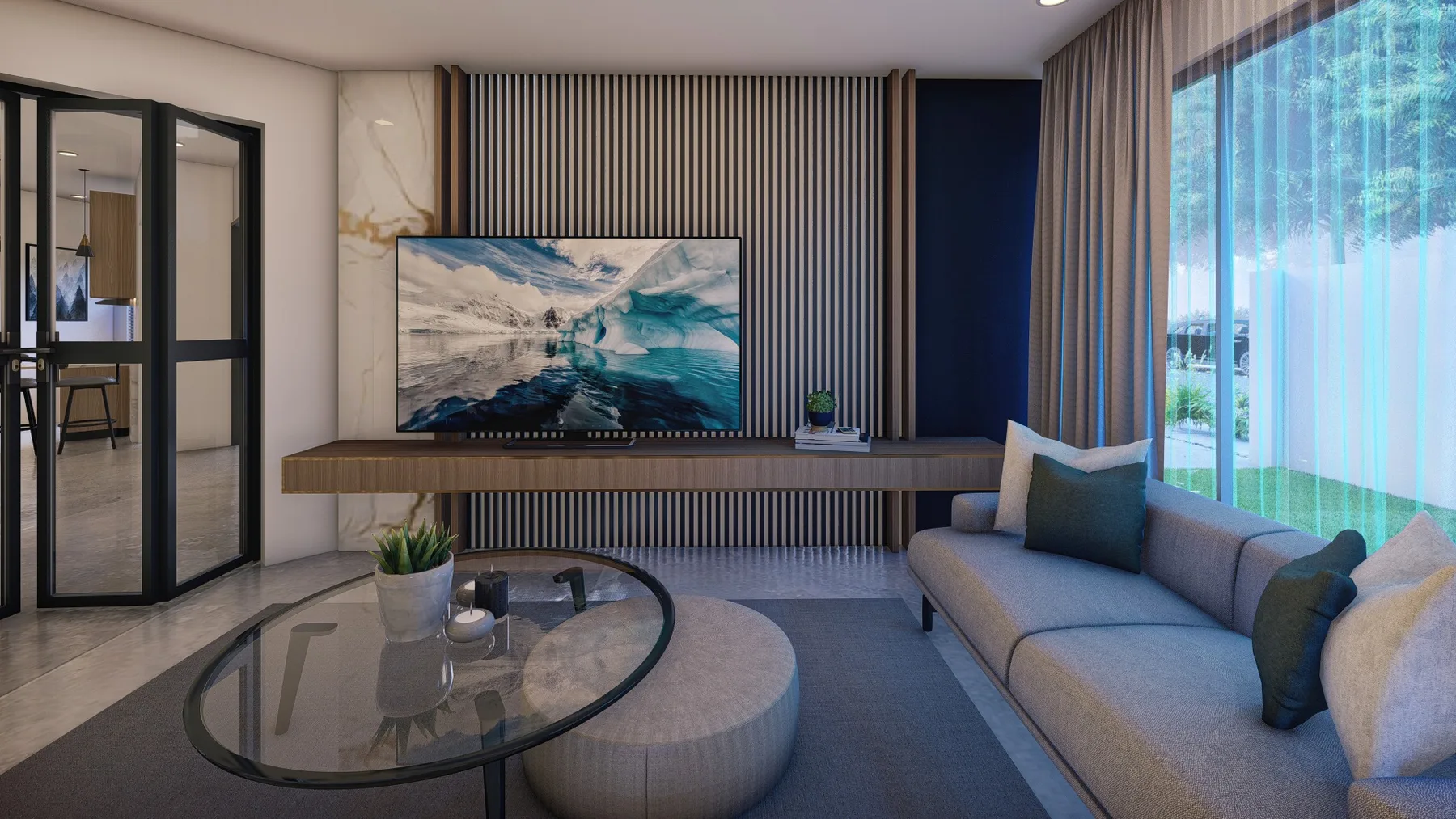 TV wall interior