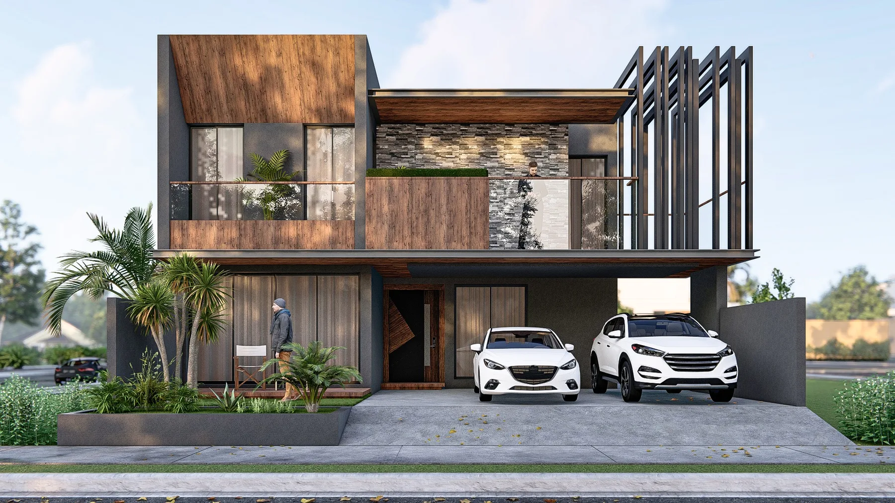 Modern residential house exterior